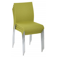 OSP Home Furnishings CWYAS4-CK005 Conway Stacking Chair in Spring Green Fabric,, 4-Pack